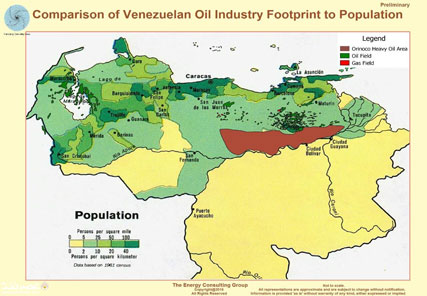 نقشه میادین هیدروکربوری ونزوئلا - عصر نفت