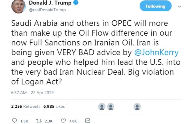 ​تاثیر توییت‌های ترامپ بر بازار نفت