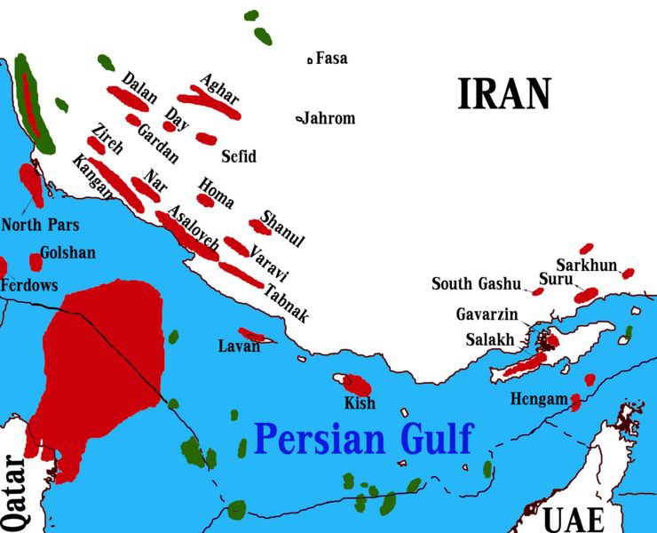 میادین گازی خلیج فارس - میز نفت